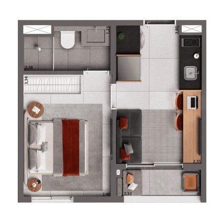Imagem Studio com 1 Quarto à Venda, 25 m² em Brooklin Paulista - São Paulo