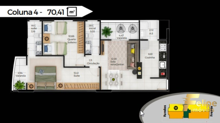 Imagem Imóvel com 2 Quartos à Venda, 70 m² em Bento Ferreira - Vitória