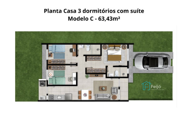 Imagem Casa com 2 Quartos à Venda, 45 m² em Hípica - Porto Alegre Imagem Casa com 2 Quartos à Venda, 45 m² em Hípica - Porto Alegre