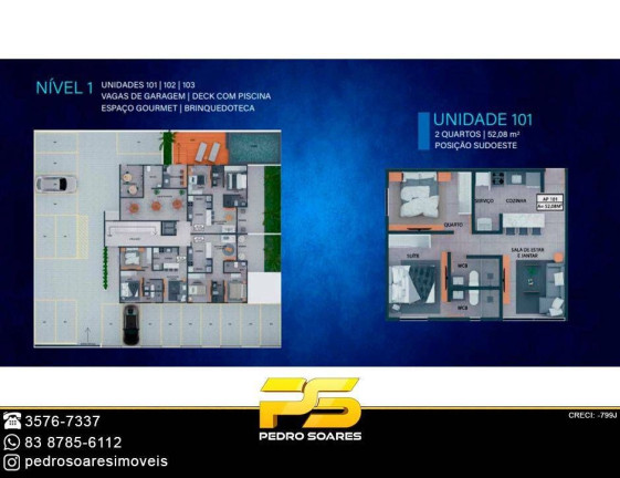 Imagem Apartamento com 2 Quartos à Venda, 55 m² em Portal Do Sol - João Pessoa