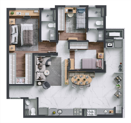 Imagem Apartamento com 3 Quartos à Venda, 76 m² em Vila Industrial - São José Dos Campos