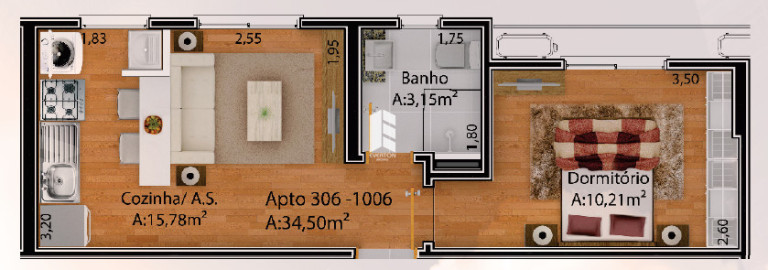 Imagem Apartamento com 1 Quarto à Venda, 34 m² em Nonoai - Santa Maria