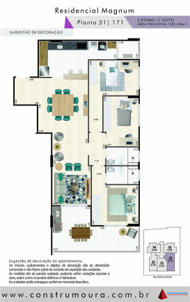 Imagem Apartamento com 3 Quartos à Venda, 102 m² em Centro - Mongaguá