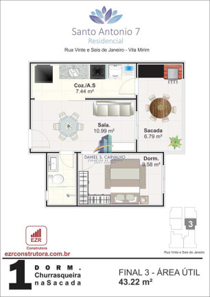 Imagem Apartamento com 1 Quarto à Venda, 43 m² em Mirim - Praia Grande