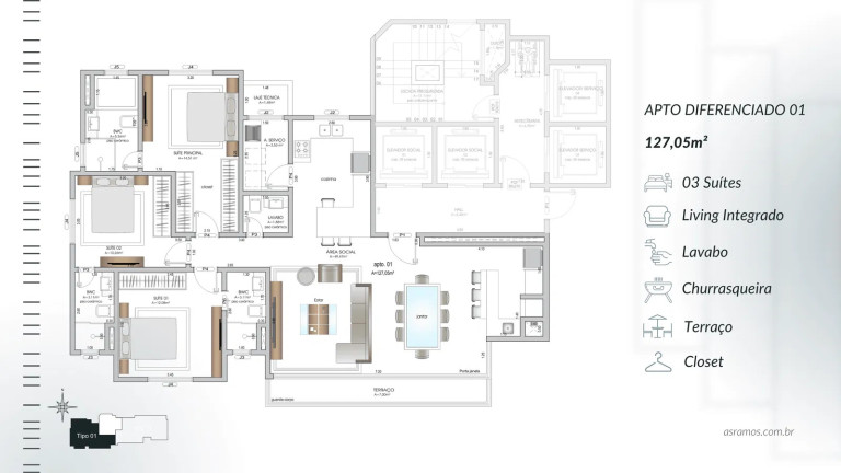 Imagem Apartamento com 3 Quartos à Venda, 127 m² em Centro - Balneário Camboriú