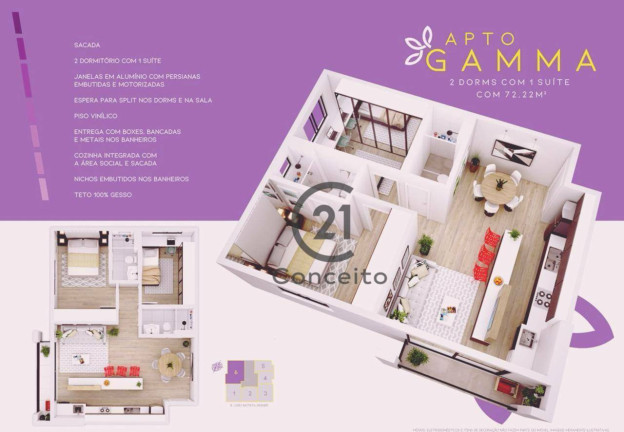 Imagem Apartamento com 2 Quartos à Venda, 72 m² em Kobrasol - São José Imagem Apartamento com 2 Quartos à Venda, 72 m² em Kobrasol - São José