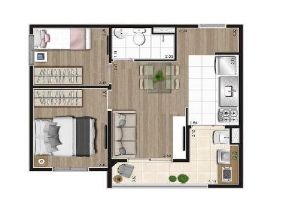 Imagem Apartamento com 2 Quartos à Venda, 42 m² em Vila Isa - São Paulo