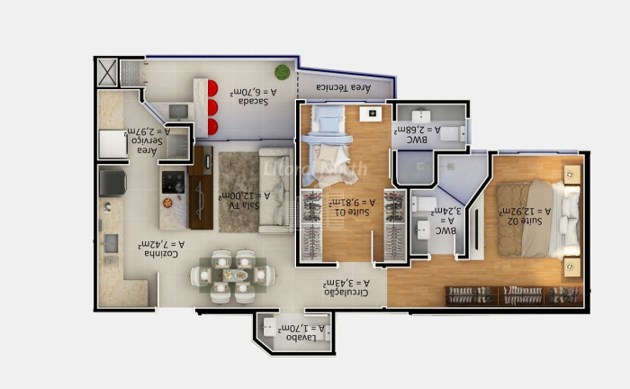 Imagem Apartamento com 3 Quartos à Venda, 85 m² em Ressacada - Itajaí