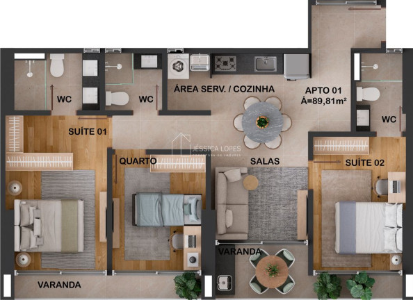 Imagem Apartamento com 3 Quartos à Venda, 90 m² em Aeroclube - João Pessoa