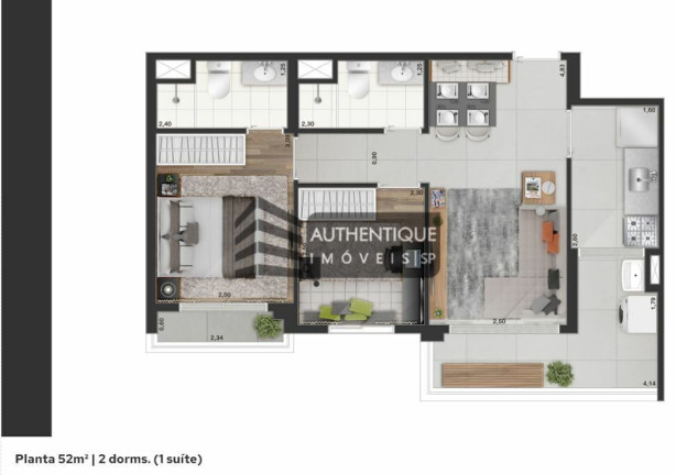 Imagem Apartamento com 2 Quartos à Venda, 52 m² em Moema - São Paulo