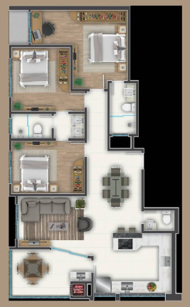 Imagem Apartamento com 3 Quartos à Venda, 93 m² em Perequê - Porto Belo