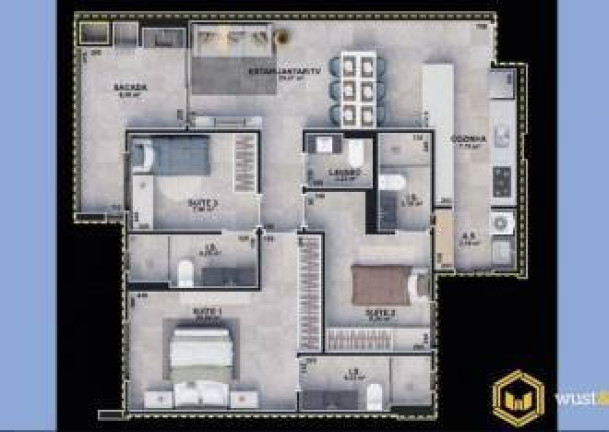 Apartamento com 3 Quartos à Venda, 101 m² em Cancelli - Cascavel