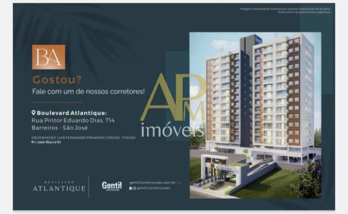 Imagem Apartamento com 1 Quarto à Venda, 57 m² em Barreiros - São José