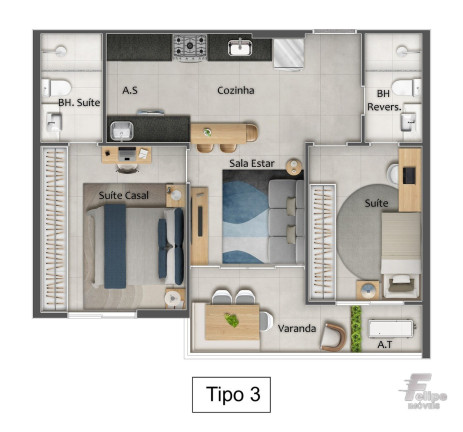 Imagem Imóvel com 2 Quartos à Venda, 65 m² em Praia Da Costa - Vila Velha