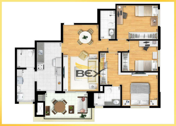 Imagem Apartamento com 3 Quartos à Venda, 94 m² em Jardim Tupanci - Barueri