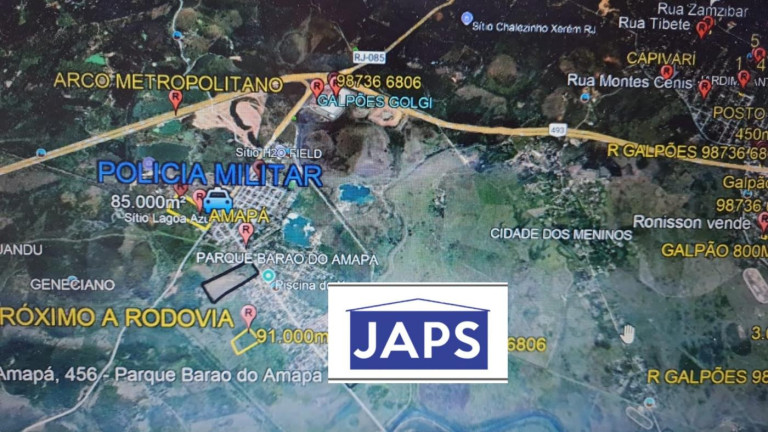 Imagem Terreno à Venda, 91.000 m² em Amapá - Duque De Caxias Imagem Terreno à Venda, 91.000 m² em Amapá - Duque De Caxias