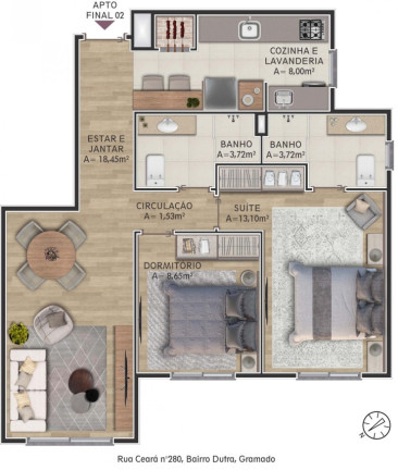 Imagem Apartamento com 2 Quartos à Venda, 62 m² em Dutra - Gramado