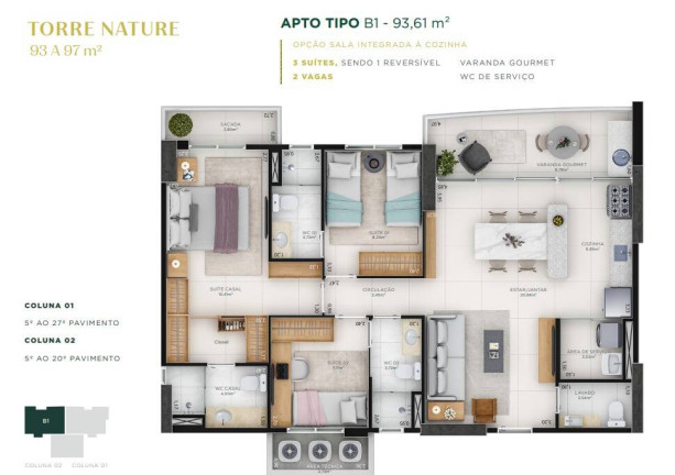 Imagem Apartamento com 3 Quartos à Venda, 123 m² em Fortaleza Imagem Apartamento com 3 Quartos à Venda, 123 m² em Fortaleza