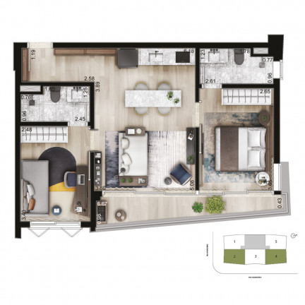 Imagem Apartamento com 2 Quartos à Venda, 59 m² em Vila Nova Conceição - São Paulo