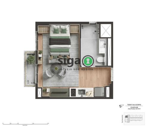 Apartamento com 1 Quarto à Venda, 28 m² em Vila Olímpia - São Paulo