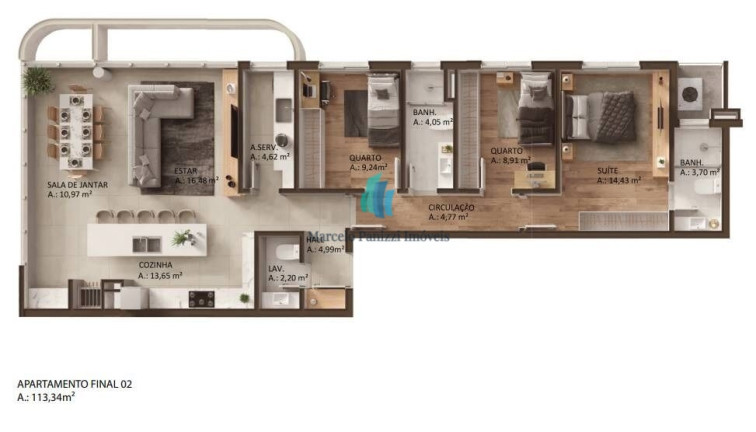Imagem Apartamento com 3 Quartos à Venda, 113 m² em Centro - Bento Gonçalves