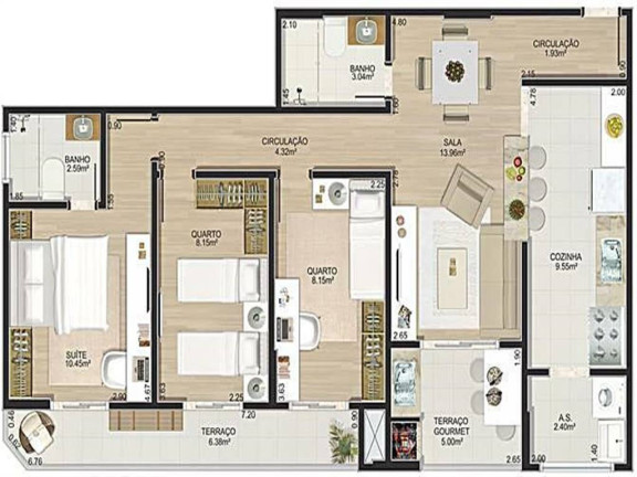 Apartamento com 3 Quartos à Venda, 88 m² em Canto Do Forte - Praia Grande