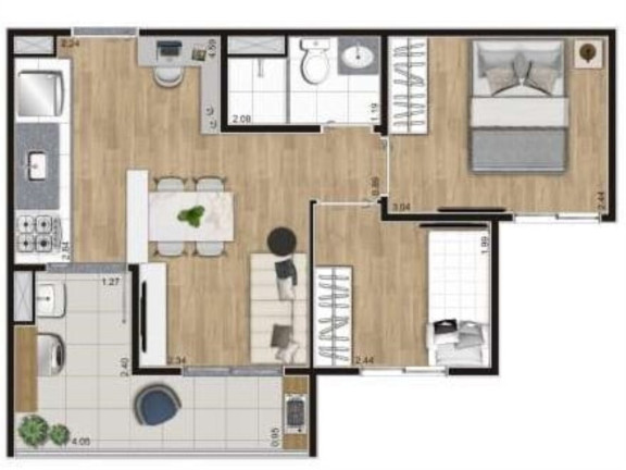 Imagem Apartamento com 2 Quartos à Venda, 42 m² em Belenzinho - São Paulo