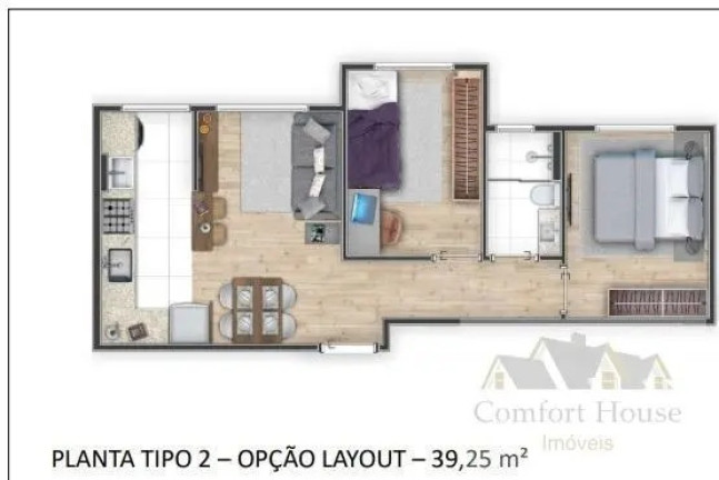 Imagem Apartamento com 2 Quartos à Venda, 40 m² em Santa Maria - Santo André Imagem Apartamento com 2 Quartos à Venda, 40 m² em Santa Maria - Santo André