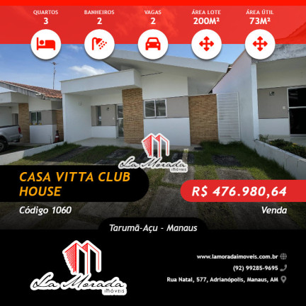 Imagem Casa de Condomínio com 3 Quartos à Venda, 73 m² em Tarumã-açu - Manaus Imagem Casa de Condomínio com 3 Quartos à Venda, 73 m² em Tarumã-açu - Manaus
