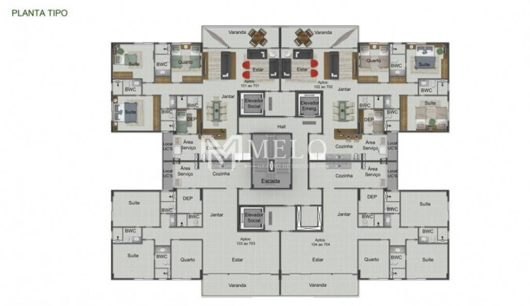 Imagem Apartamento com 3 Quartos para Alugar, 108 m² em Poço - Recife Imagem Apartamento com 3 Quartos para Alugar, 108 m² em Poço - Recife