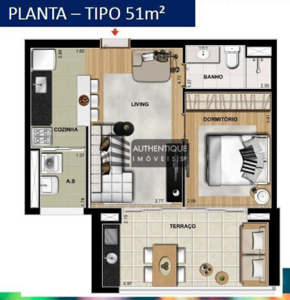 Imagem Apartamento com 1 Quarto à Venda, 51 m² em Brooklin - São Paulo