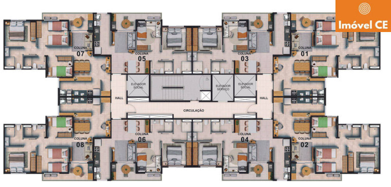 Imagem Apartamento com 3 Quartos à Venda, 65 m² em Praia Do Futuro Ii - Fortaleza Imagem Apartamento com 3 Quartos à Venda, 65 m² em Praia Do Futuro Ii - Fortaleza