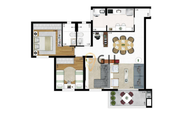 Imagem Apartamento com 2 Quartos para Alugar, 52 m² em Pagador De Andrade - Jacareí Imagem Apartamento com 2 Quartos para Alugar, 52 m² em Pagador De Andrade - Jacareí