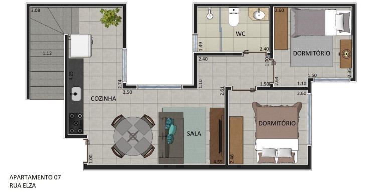 Imagem Apartamento com 2 Quartos à Venda, 60 m² em Vila Linda - Santo André
