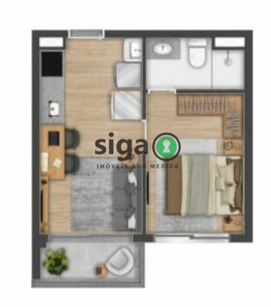Imagem Apartamento com 1 Quarto à Venda, 48 m² em Brooklin - São Paulo Imagem Apartamento com 1 Quarto à Venda, 48 m² em Brooklin - São Paulo