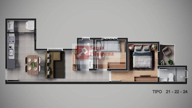 Imagem Apartamento com 2 Quartos à Venda, 46 m² em Campestre - Santo André