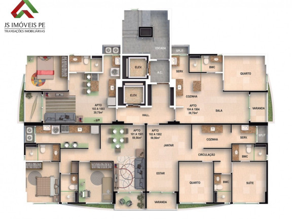 Imagem Imóvel com 2 Quartos à Venda, 59 m² em Soledade - Recife Imagem Imóvel com 2 Quartos à Venda, 59 m² em Soledade - Recife