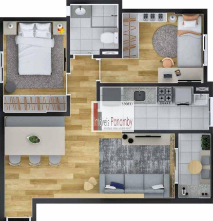 Imagem Apartamento com 2 Quartos à Venda, 46 m² em Campestre - Santo André