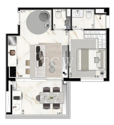 Imagem Apartamento com 1 Quarto para Alugar, 41 m² em Vila Clementino - São Paulo