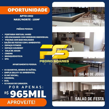 Apartamento com 3 Quartos à Venda, 120 m² em Manaíra - João Pessoa