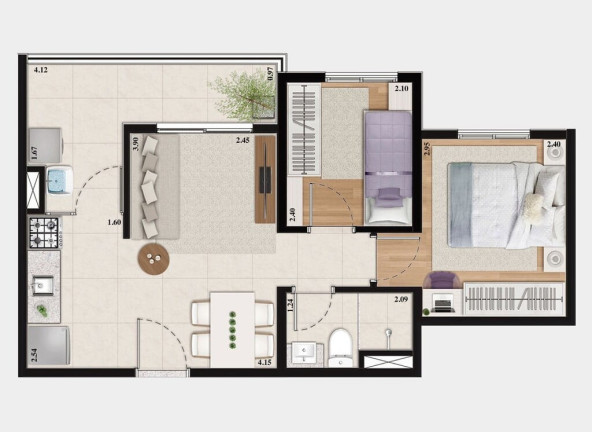Imagem Apartamento com 2 Quartos à Venda, 50 m² em Parque Do Carmo - São Paulo