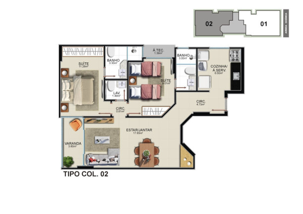 Imagem Imóvel com 3 Quartos à Venda, 70 m² em Praia Do Morro - Guarapari Imagem Imóvel com 3 Quartos à Venda, 70 m² em Praia Do Morro - Guarapari