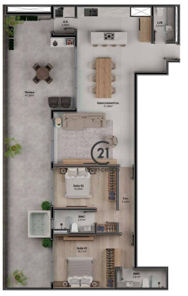 Imagem Cobertura com 2 Quartos à Venda, 180 m² em Estreito - Florianópolis