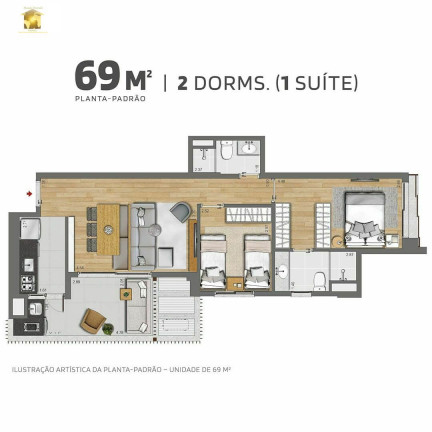Imagem Apartamento com 2 Quartos à Venda, 69 m² em Brooklin - São Paulo