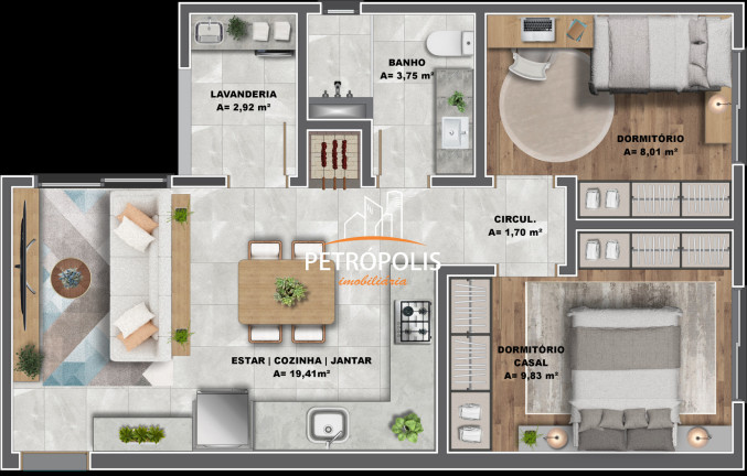 Imagem Apartamento com 2 Quartos à Venda, 56 m² em Cidade Nova - Caxias Do Sul Imagem Apartamento com 2 Quartos à Venda, 56 m² em Cidade Nova - Caxias Do Sul