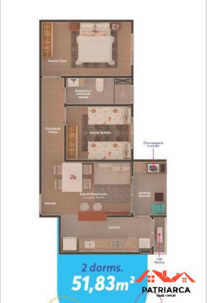 Imagem Apartamento com 2 Quartos à Venda, 51 m² em Jardim Basilicata - Sumaré