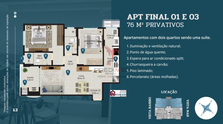 Imagem Apartamento com 2 Quartos à Venda, 76 m² em Barreiros - São José