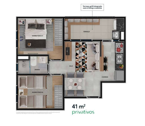 Imagem Apartamento com 2 Quartos à Venda, 41 m² em Jardim Da Glória - Cotia
