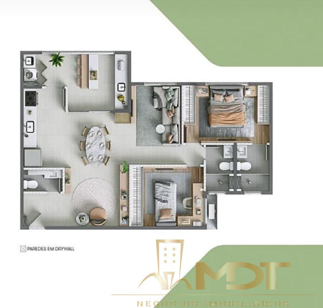 Imagem Apartamento com 3 Quartos à Venda, 62 m² em Pampulha - Belo Horizonte