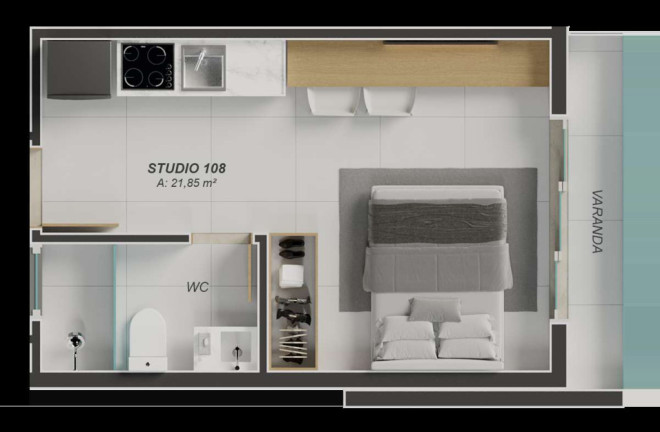 Imagem Imóvel com 1 Quarto à Venda, 20 m² em Aeroclube - João Pessoa